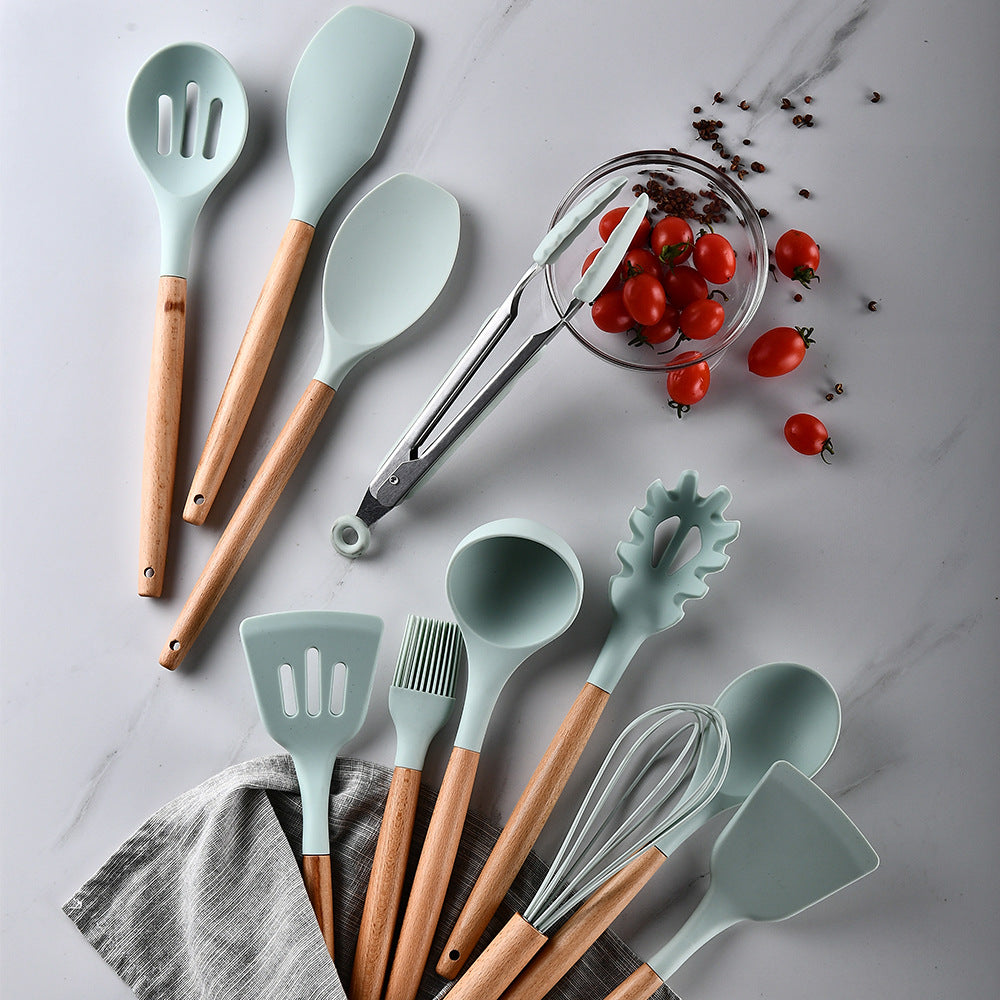 Web Based Silicone Kitchenware With Wooden Handle