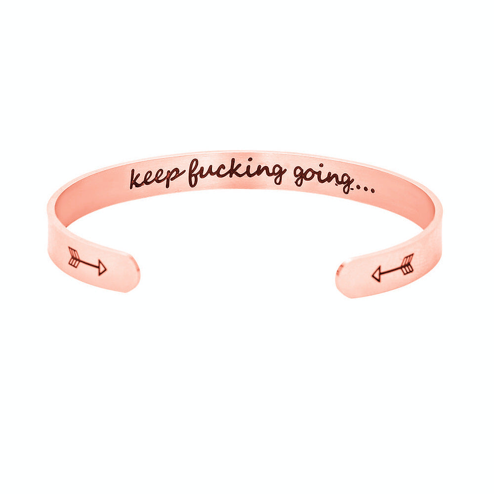Web Based Mantra Bracelet With Quotes Stainless Steel Cuff Inspirational Jewelry Graduation Gift