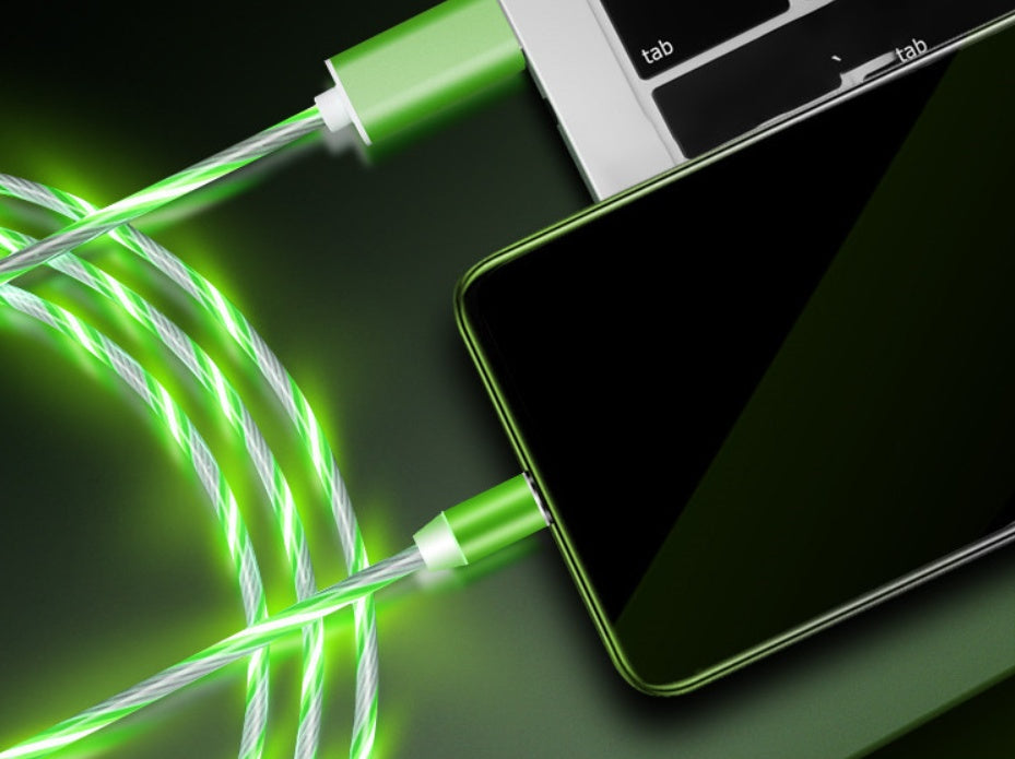 Web Based Compatible with Apple, Flowing Ligh Magnetic Streamer Data Line Cable for Iphone Android Typec