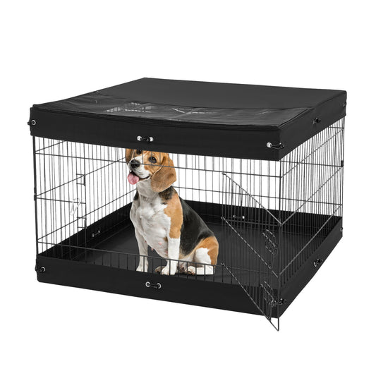 Web Based Dog Playpen 4 Panels Foldable Metal Dog Exercise Pen With Bottom Pad Cover