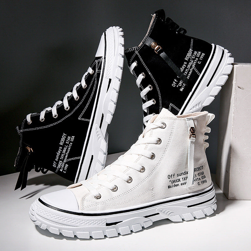 Web Based Canvas Shoes, Breathable Thick Sole, Board Shoes, Gaobang Casual Shoes