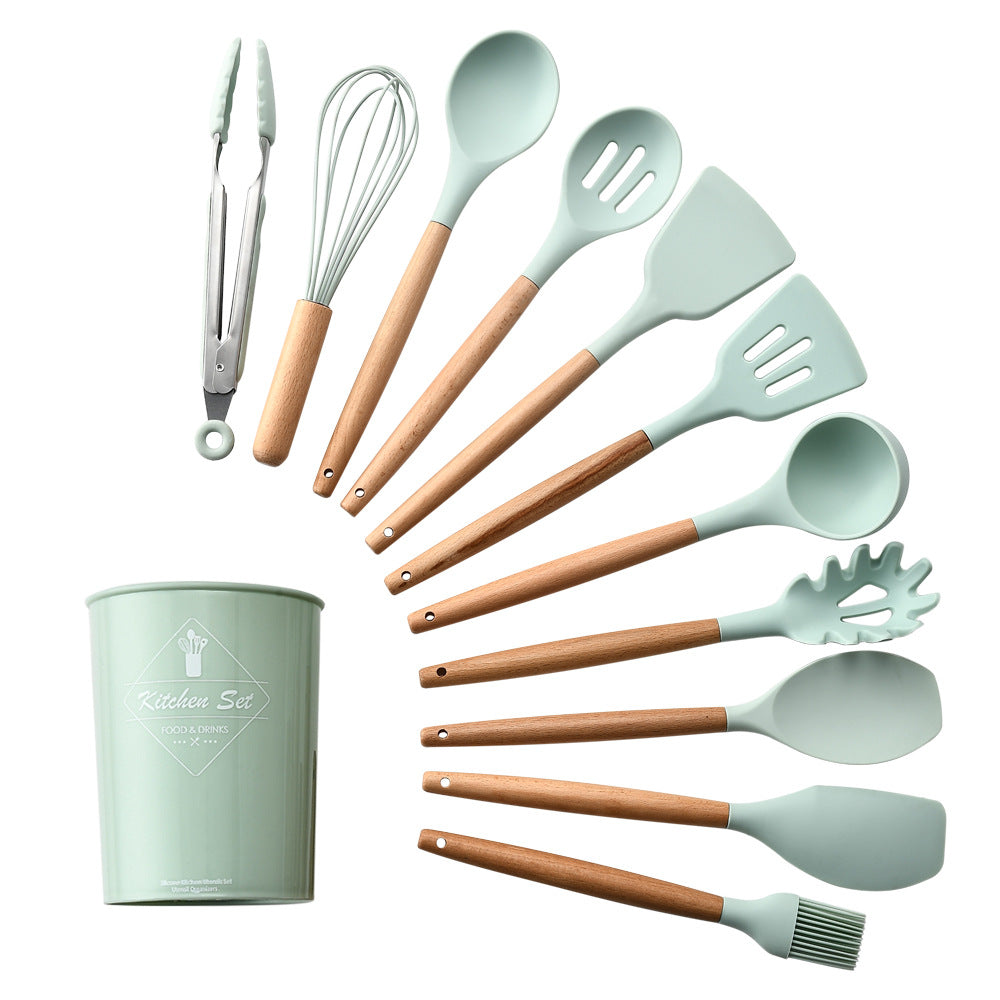 Web Based Silicone Kitchenware With Wooden Handle