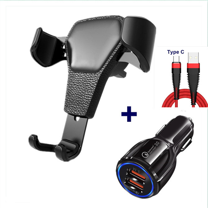 Web Based Leather grain gravity mobile phone car holder
