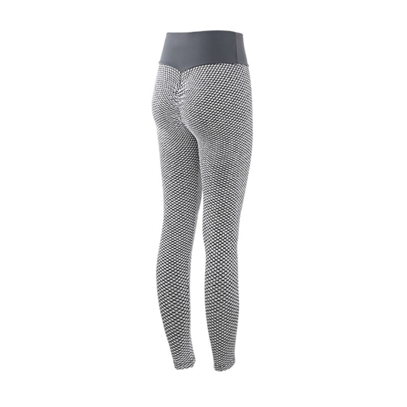 Web Based Plaid Leggings Fitness Yoga Pants Women's Seamless High Waist Breathable Gym Leggings