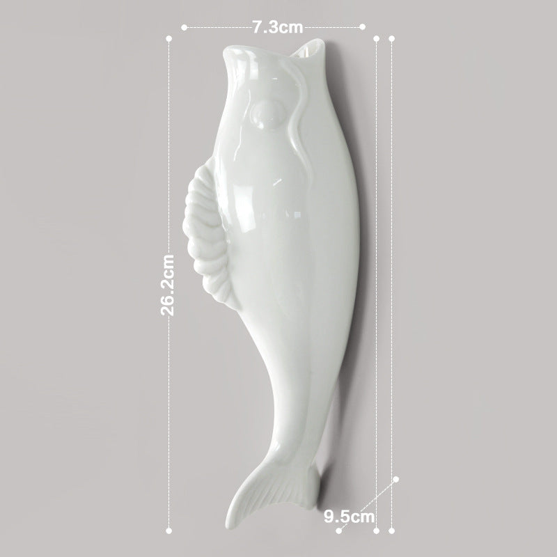 WebBased Simple Modern Creative Wall Ceramic Goldfish Vase Restaurant Mural Wall Hanging Three-Dimensional Wall Decoration Wholesale