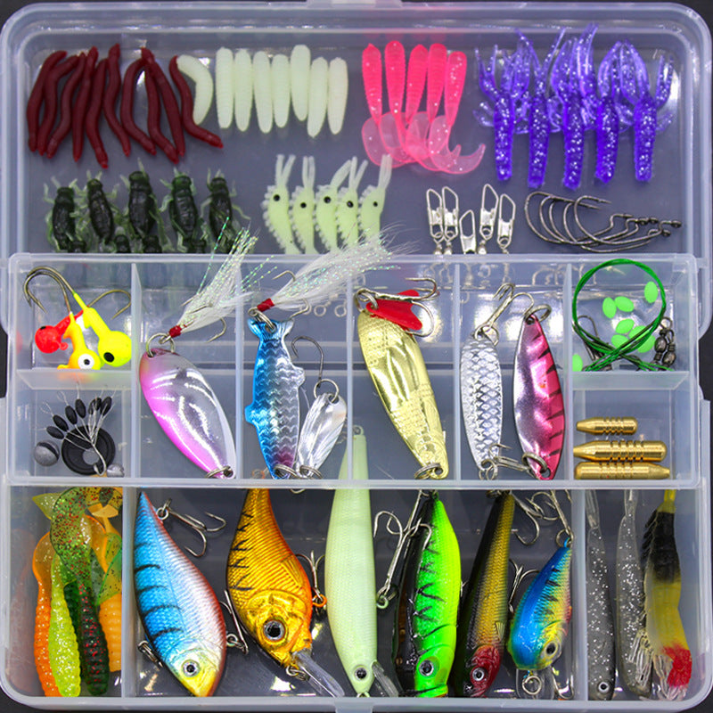Web Based Fishing Gear Sequined Soft Bait Set