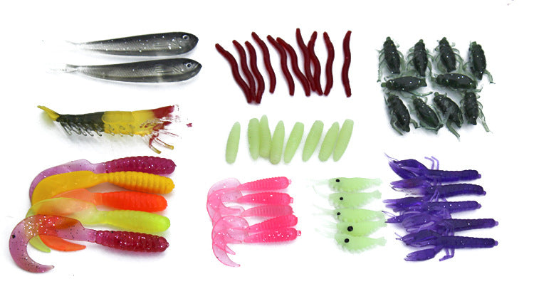 Web Based Fishing Gear Sequined Soft Bait Set