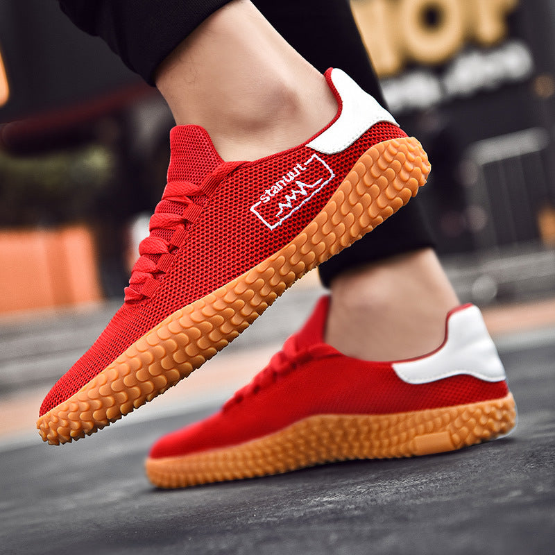Web Based Woven Casual Shoes Large Men's Shoes Beathable Korean Forrest Gump Sneakers