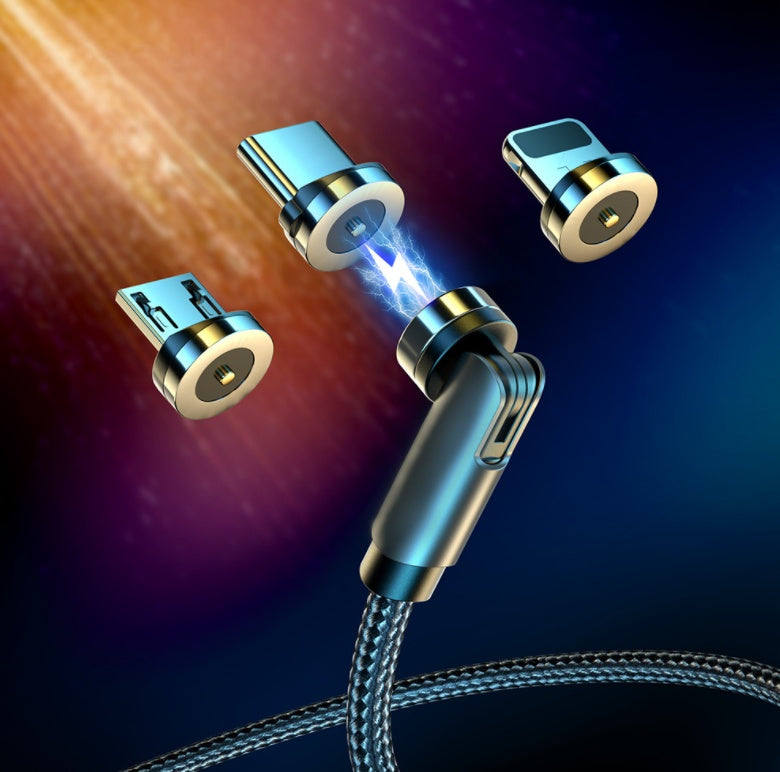 Web Based Essager Rotate Magnetic Cable 360 Degree USB Type C Charging Cable Fast Charging Magnet Charger 540 Rotate Micro Magnetic Cable
