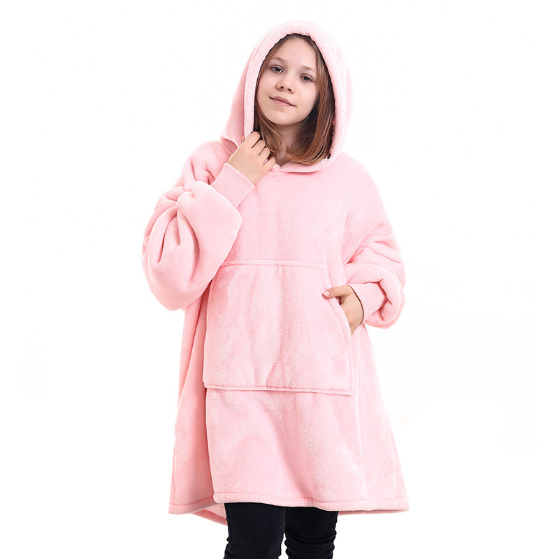Web Based Hooded Pullover Sweater Women's Fall Winter Cold Protection And Warm Pajamas TV Blanket