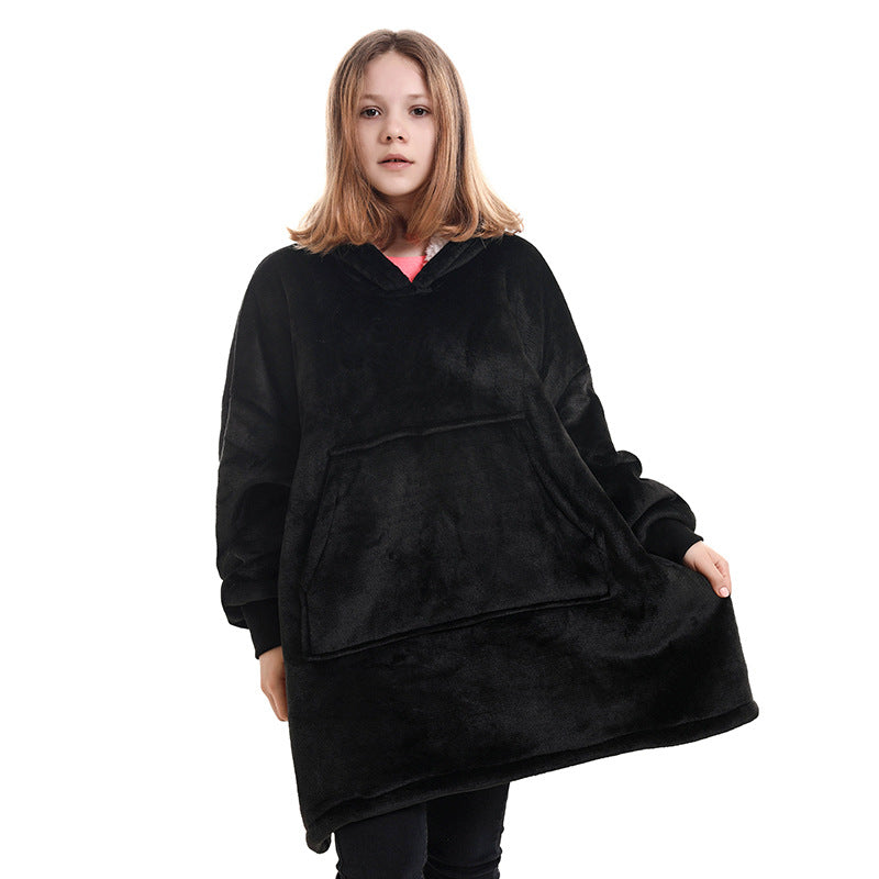 Web Based Hooded Pullover Sweater Women's Fall Winter Cold Protection And Warm Pajamas TV Blanket