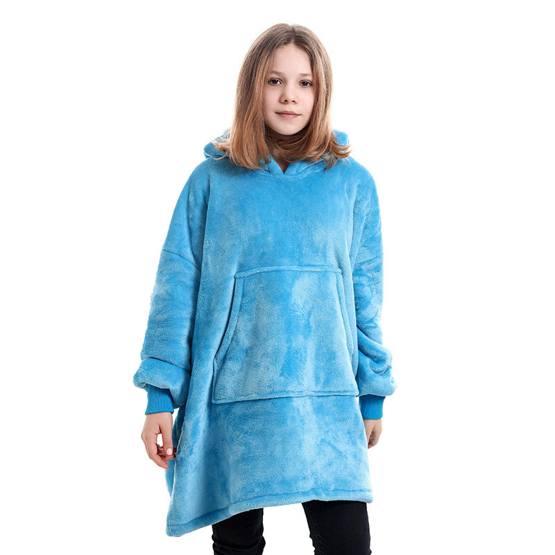 Web Based Hooded Pullover Sweater Women's Fall Winter Cold Protection And Warm Pajamas TV Blanket
