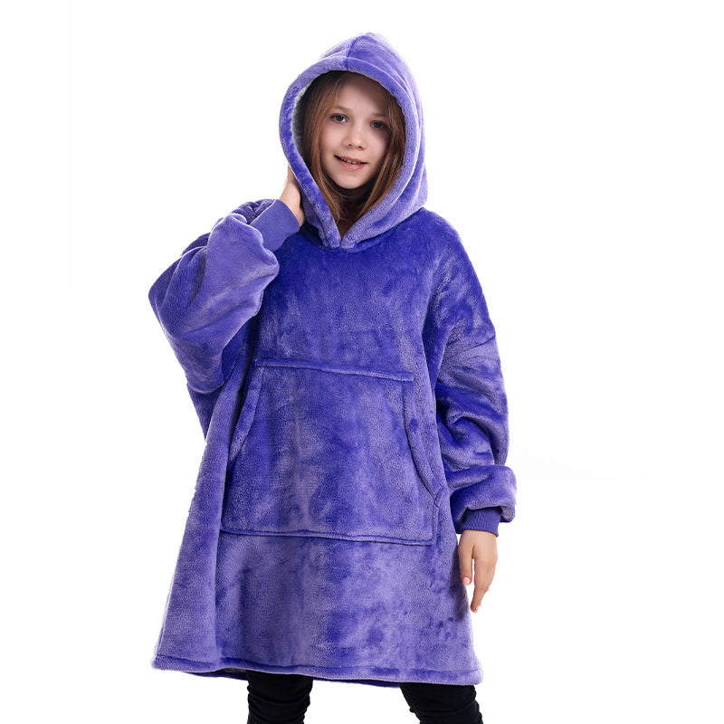 Web Based Hooded Pullover Sweater Women's Fall Winter Cold Protection And Warm Pajamas TV Blanket