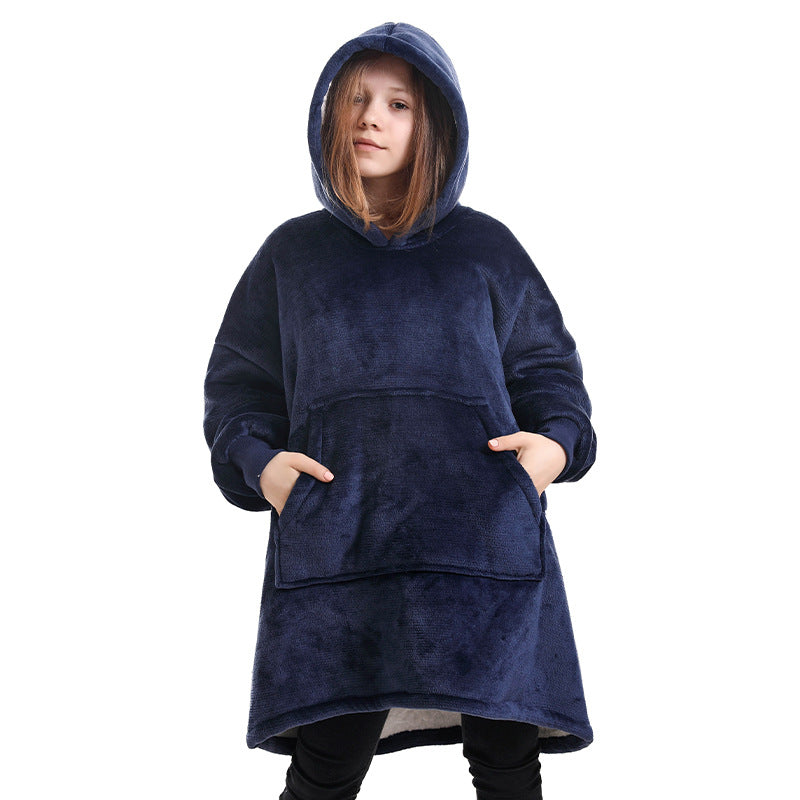 Web Based Hooded Pullover Sweater Women's Fall Winter Cold Protection And Warm Pajamas TV Blanket