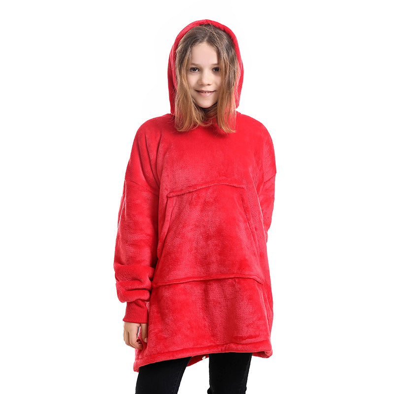 Web Based Hooded Pullover Sweater Women's Fall Winter Cold Protection And Warm Pajamas TV Blanket