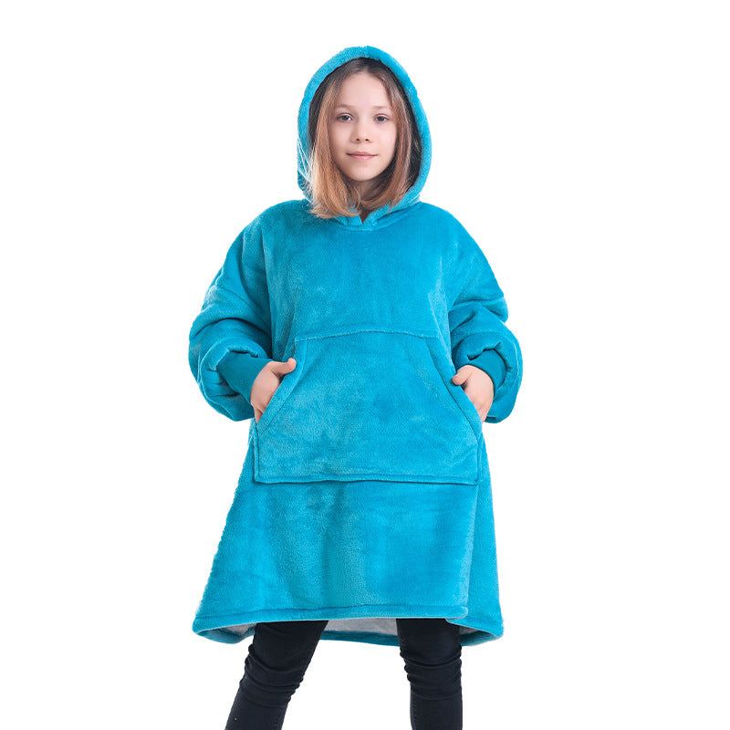Web Based Hooded Pullover Sweater Women's Fall Winter Cold Protection And Warm Pajamas TV Blanket