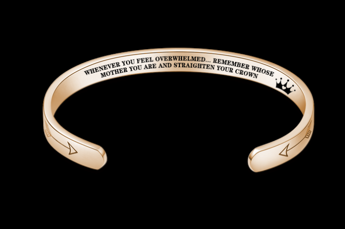 Web Based Mantra Bracelet With Quotes Stainless Steel Cuff Inspirational Jewelry Graduation Gift