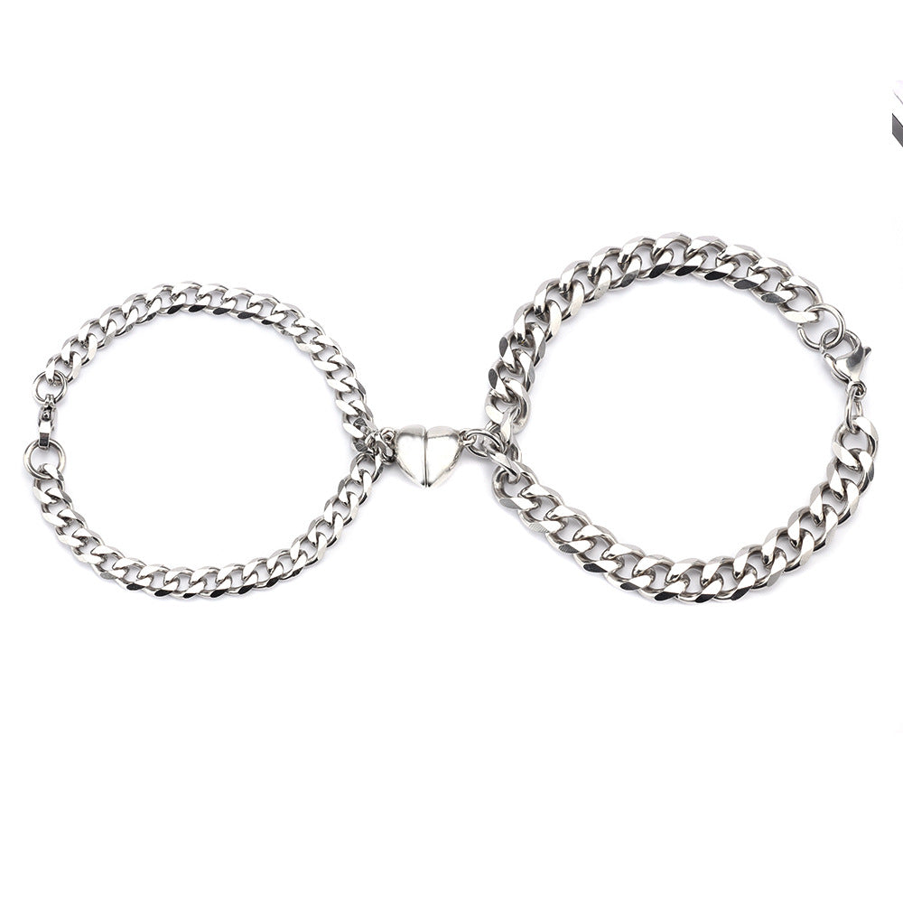 Web Based Love Magnet Attracts a Pair Of Male And Female Couple Bracelets