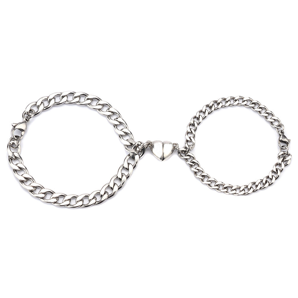 Web Based Love Magnet Attracts a Pair Of Male And Female Couple Bracelets