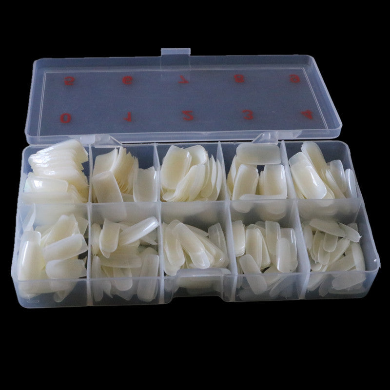 Web Based Nail Art 500 Piece Box Armor Pieces Transparent Fully Pasted Half Pasted Pieces Fake Nail Pieces Transparent French Natural