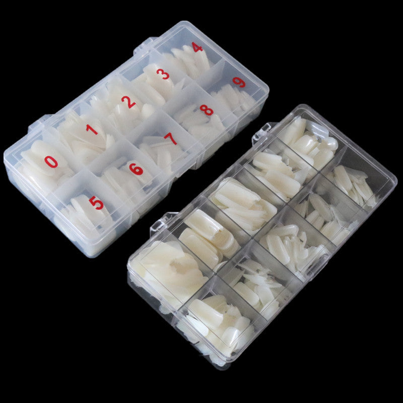 Web Based Nail Art 500 Piece Box Armor Pieces Transparent Fully Pasted Half Pasted Pieces Fake Nail Pieces Transparent French Natural