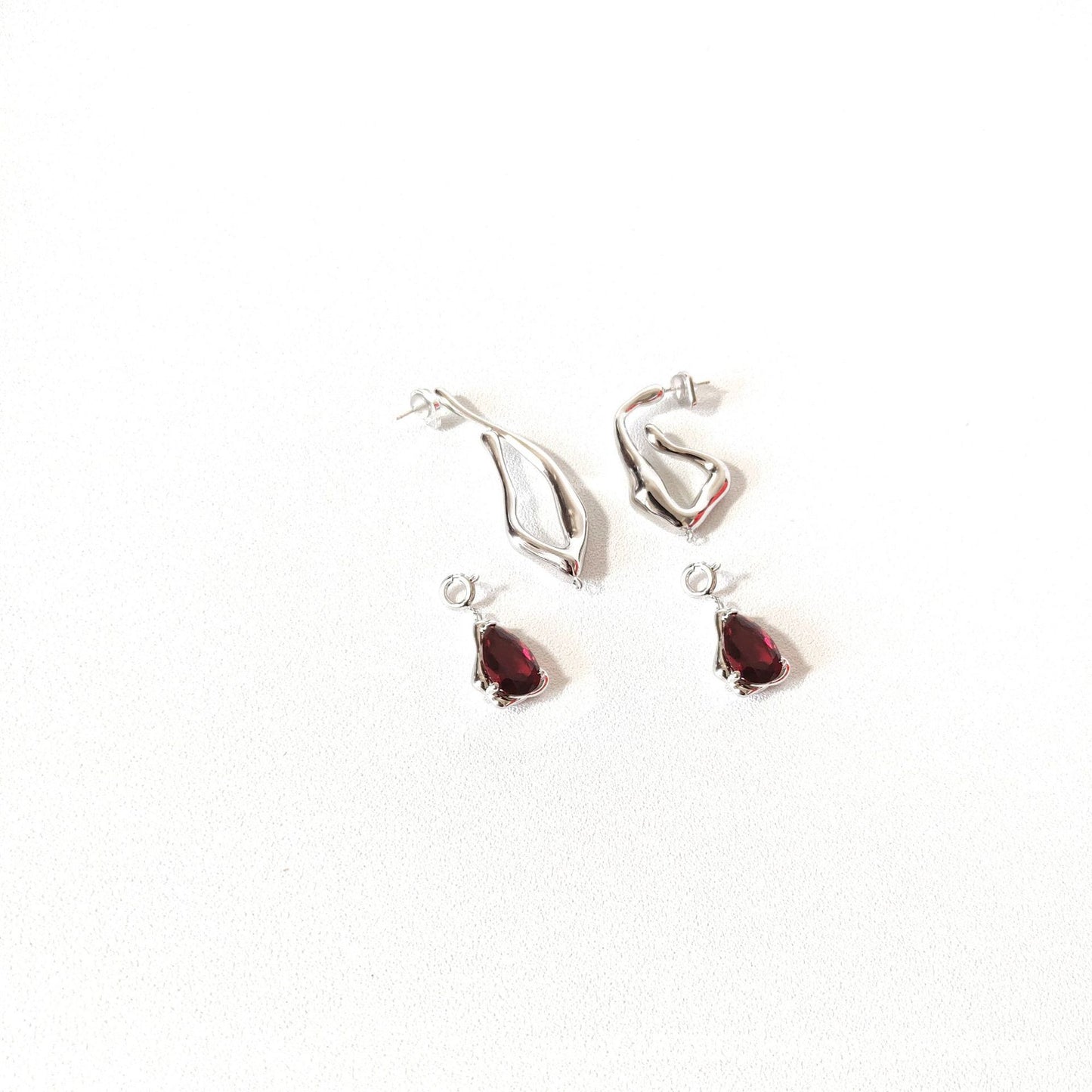 Web Based Long Style Design Earrings Female Ruby Earrings