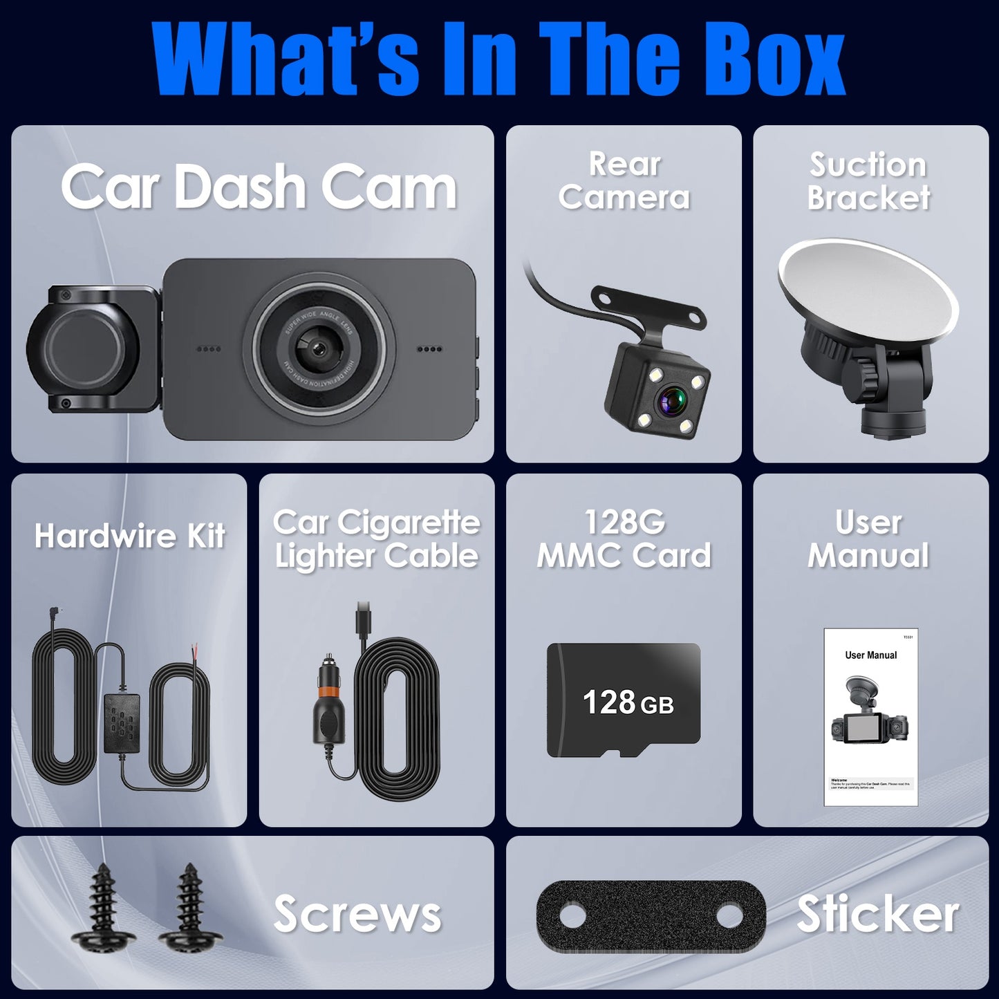 Web Based 4 Channel Car Dash Cam With 128G MMC Card 1080P Front 720P Left Right 480P Rear G-Sensor Parking Monitor Loop Recording Night Vision 360 Degree Surveillance Car Camera