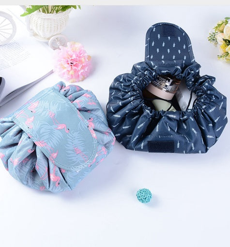 Web Based  Animal Printing Large Capacity Drawstring Lazy Cosmetic Storage Bag