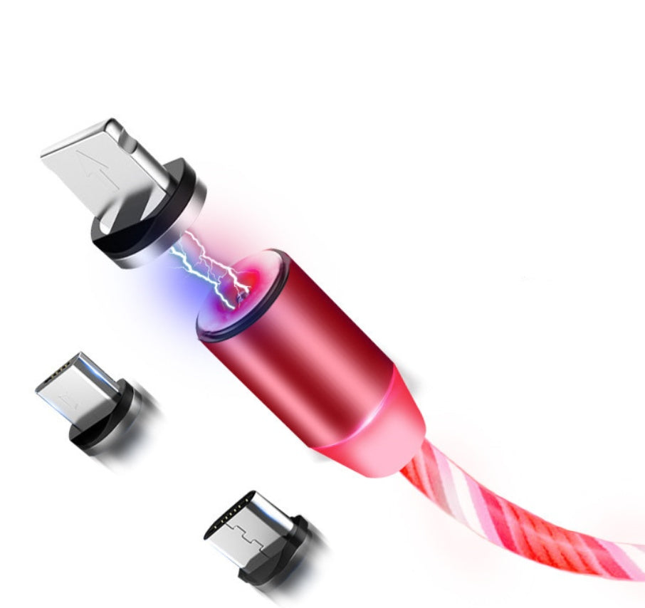 Web Based Compatible with Apple, Flowing Ligh Magnetic Streamer Data Line Cable for Iphone Android Typec