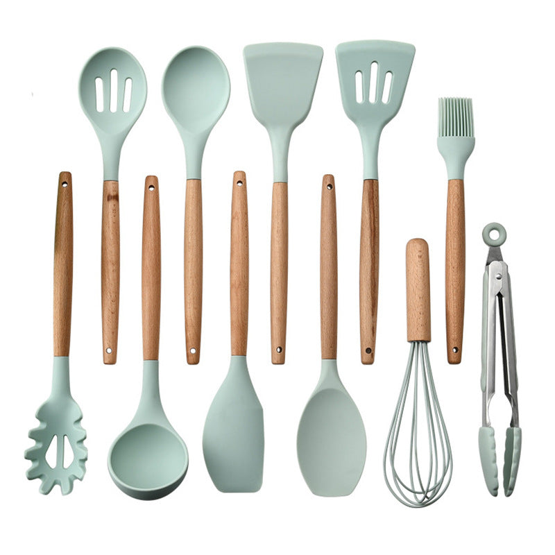 Web Based Silicone Kitchenware With Wooden Handle