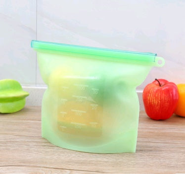 Web Based Silicone fresh-keeping bag vacuum sealed bag food  storage bag refrigerator food fruit storage bag