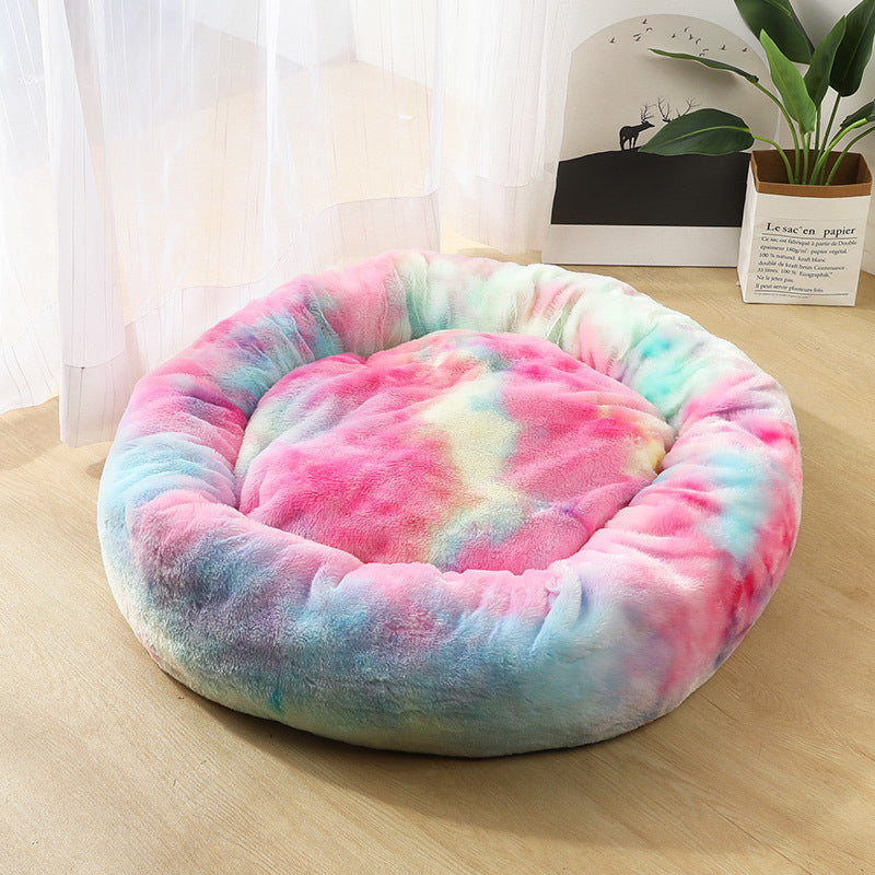 Web Based Dog Beds For Small Dogs Round Plush Cat Litter Kennel Pet Nest Mat Puppy Beds