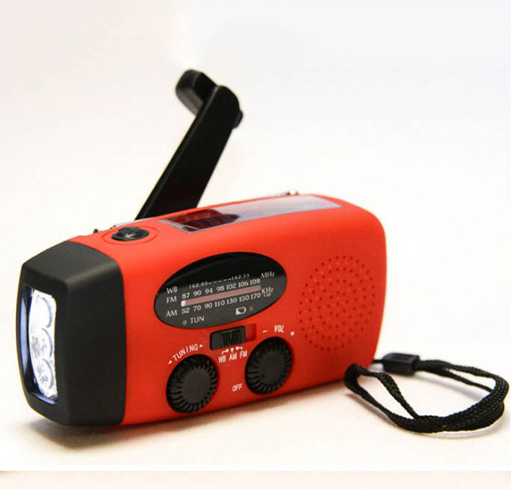 Web Based Solar hand crank USB charging radio flashlight