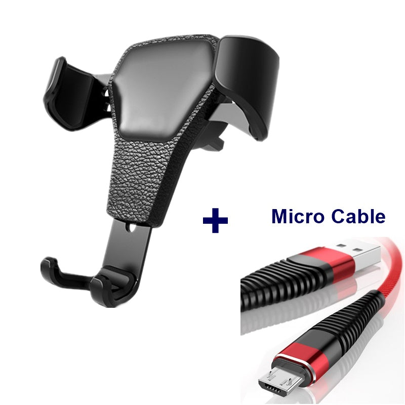 Web Based Leather grain gravity mobile phone car holder
