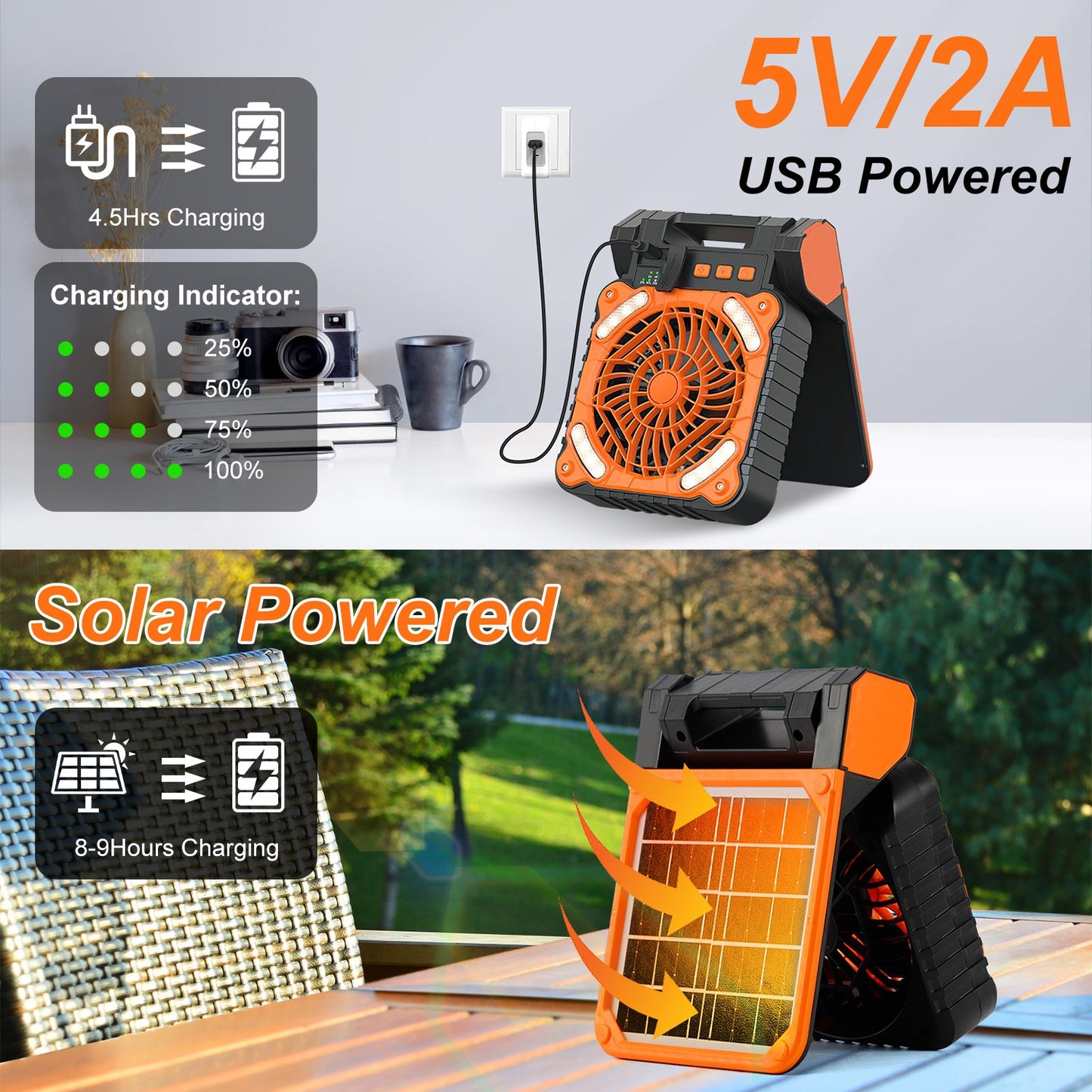 Web Based Solar Camping Fan With LED Lantern 5200mAh Rechargeable Battery Operated Portable Fan With Emergency Power Bank 4 Wind Speeds 3 Light Modes 3 Timers For Hiking Fishing Travel