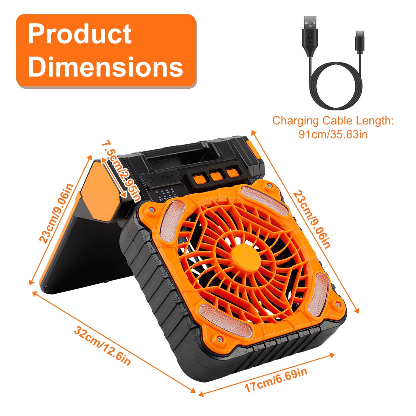 Web Based Solar Camping Fan With LED Lantern 5200mAh Rechargeable Battery Operated Portable Fan With Emergency Power Bank 4 Wind Speeds 3 Light Modes 3 Timers For Hiking Fishing Travel