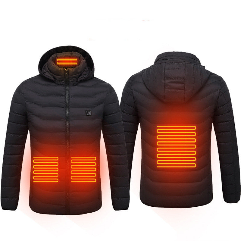 Web Based Winter Heated Jacket USB Electric Cotton Coat Zip-up Heater Thermal Clothing Heating Vest For Men