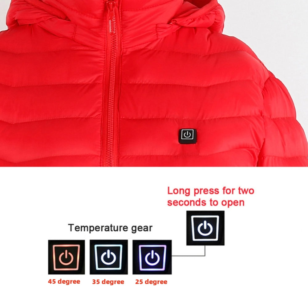 Web Based Winter Heated Jacket USB Electric Cotton Coat Zip-up Heater Thermal Clothing Heating Vest For Men