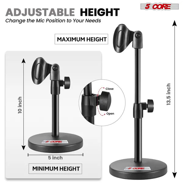 Web Based 5 Core Mic Stand 3 In 1 Desktop Microphone Stands Adjustable Table Microfono Holder W Phone Clamp - MS RBS BOOM