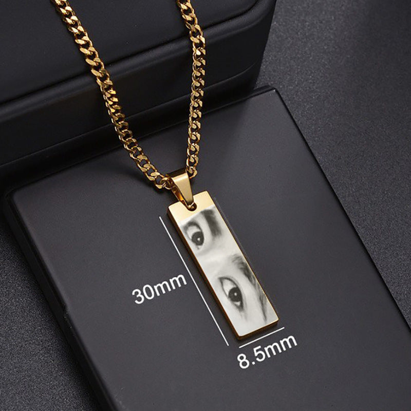 Web Based Custom Eyes Photo Necklace Stainless Stee Customized Engrave Eye Necklaces Personalized Picture Name Necklace For Women Kids