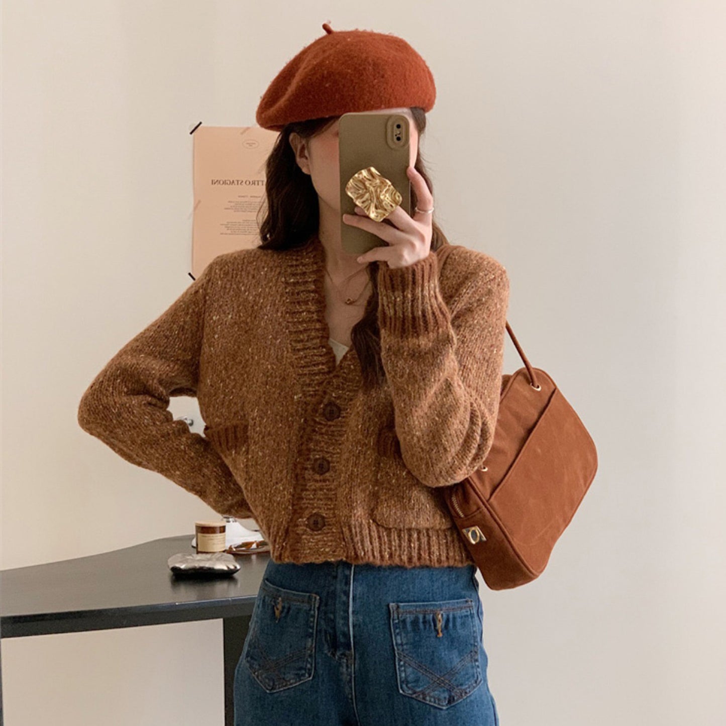 Web Based French Style Sweater Cardigan, Women's Spring Knitted Sweater, Kintted Top, Knitwear, Spring Clothing, Womens Clothing