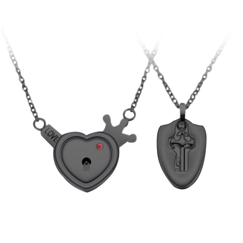 Web Based Fashion Jewelry Titanium Steel Couple Love Lock, Bracelet, Key Set, Necklace