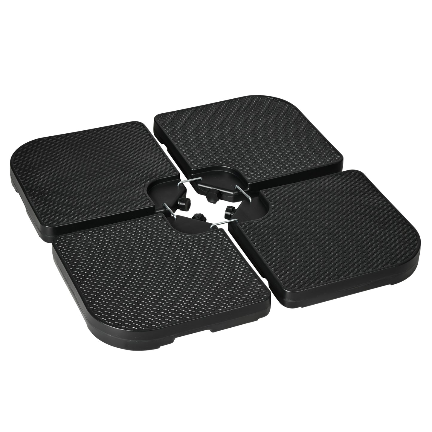 Web Based 4PCs 175lb Cantilever Patio Umbrella Base Weights, HDPE Water and Sand Filled Umbrella Weights, Black