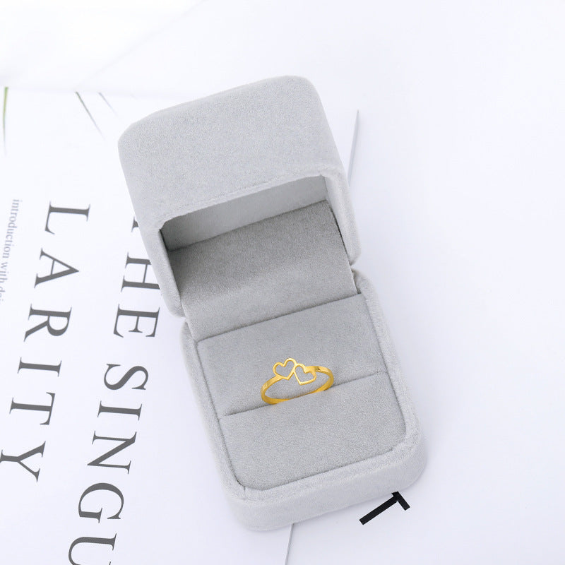 Web Based Fashionable English Letter Hollow Belief Ring
