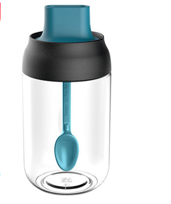 Web Based Kitchen Spice Glass Seasoning Jar with Spoon and Lid 250M