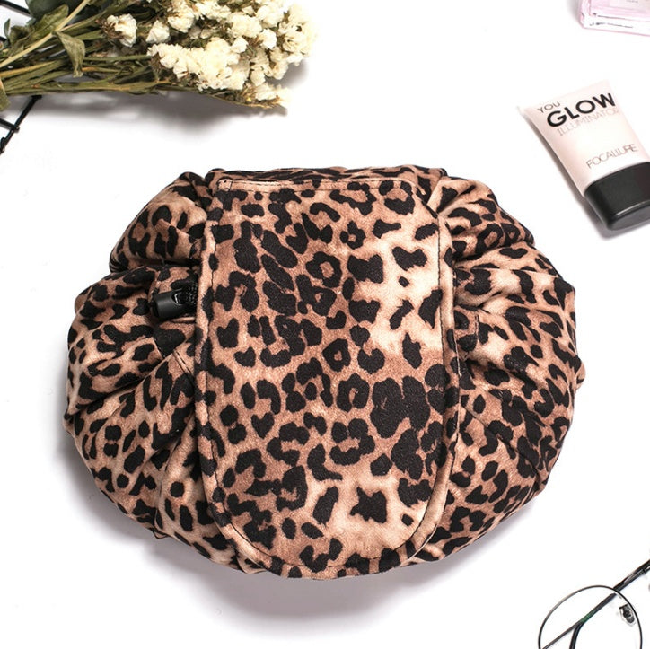 Web Based  Animal Printing Large Capacity Drawstring Lazy Cosmetic Storage Bag