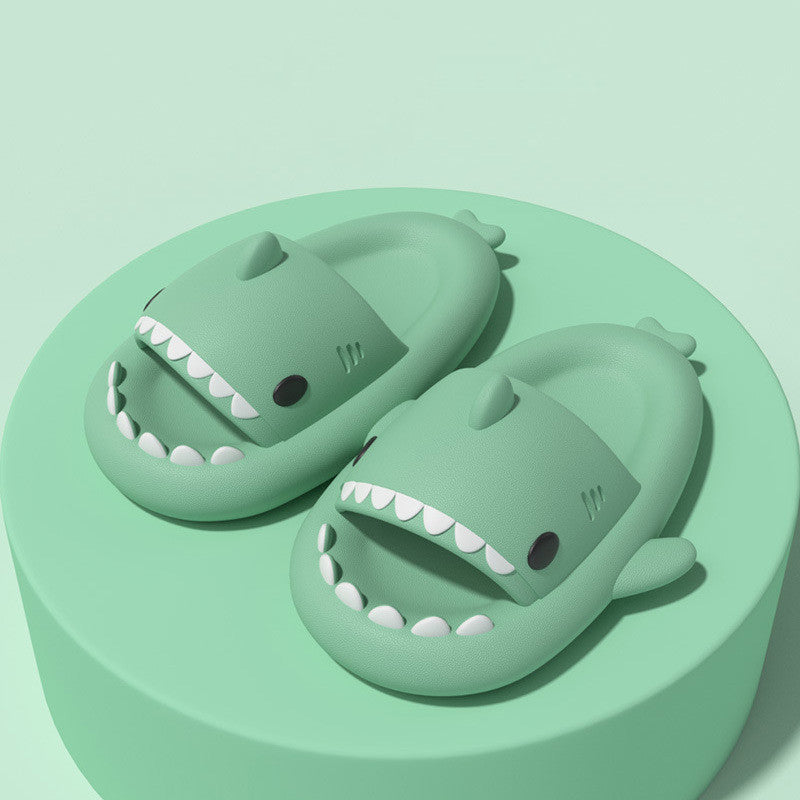 Web Based Adult's Slippers Indoor Outdoor Funny Shark Cartoon