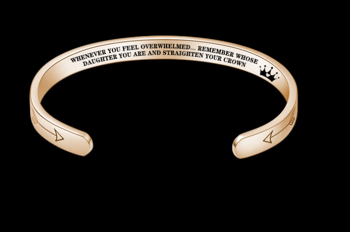 Web Based Mantra Bracelet With Quotes Stainless Steel Cuff Inspirational Jewelry Graduation Gift