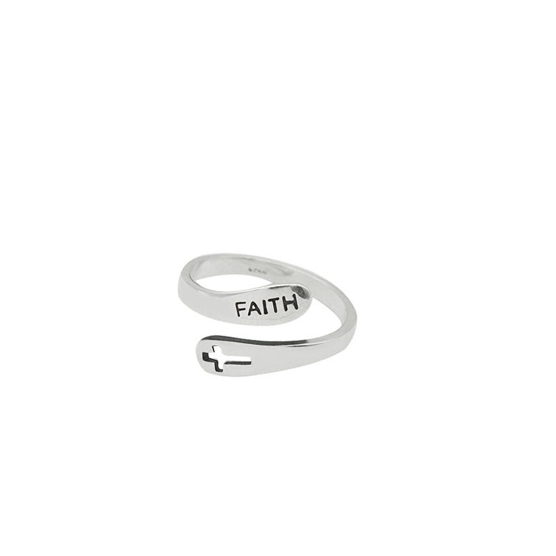 Web Based Fashionable English Letter Hollow Belief Ring