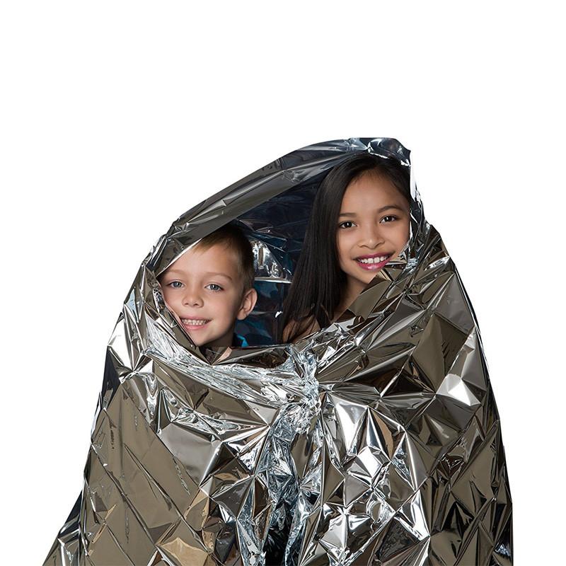 Web Based Human Body Hypothermia Lifesaving Emergency Blanket In Outdoor Field
